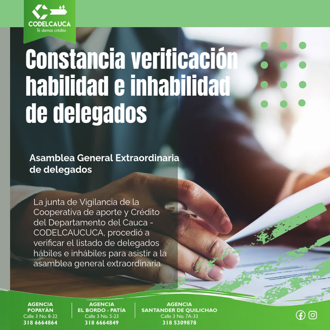Listado De Delegados Hábiles e Inhábiles 